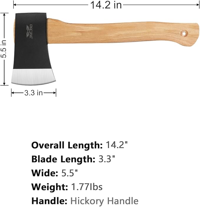 JXE JXO 14.2 Throwing Axe 3 Pack 1055 Carbon Steel Hickory Handle Great for Axe Throwing Recreation and Competition