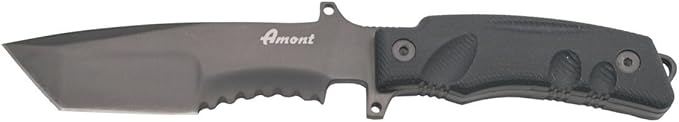 THIRD Tactical Fidex Blade Knife 14307 with 420 Steel Blade 15.8 cm in Black G10 Black Handle Nylon Sheath