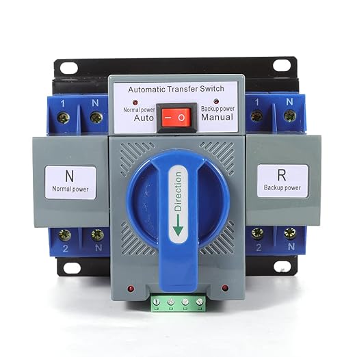63A 2P Dual Power Automatic Transfer Switch Mini Dual Power Generator Changeover Switch Circuit Breaker Self Cast Conversion CB Level 50HZ/60HZ (2P 63A)