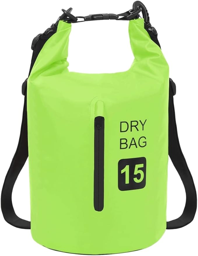 SKM Dry Bag with Zipper Green 4 gal PVCGreen (Weight 1.06KG)