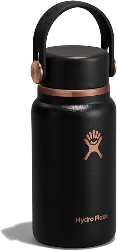 Hydro Flask Micro Bottle - Insulated Mini Leak Proof Flask for Purse or Pocket in 6.7 Oz Black Arc