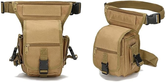 Drop Leg Bag for Men Tactical Metal Detecting Thigh Pack Tactical Drop Leg Bag Utility Pouch (Mud Color)