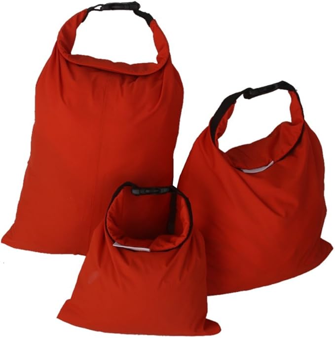3Pcs Waterproof Dry Storage Bag Pouch Canoeing Rafting Camping Orange