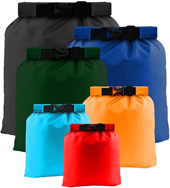 Multi-Function Waterproof Dry Bags Set 6pcs Lightweight Roll-Top Storage Pouches with Compression for Outdoor Adventure and Water Sports