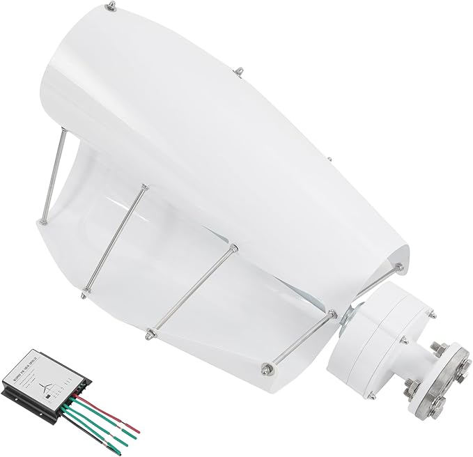 Wind Turbine 100W 42.65ft/s Vertical Axis Wind Turbine Generator Home Windmill Kit Hybrid Wind System with Controller for Home Business Industrial Energy Supply (100W 12V White)