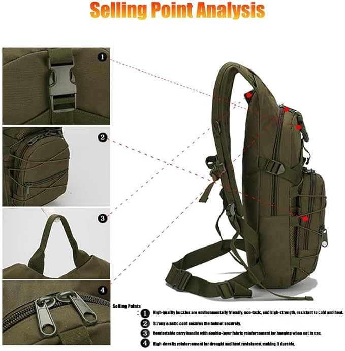 Military Molle Tactical Backpack Outdoor Travel Waterproof Oxford MOLLE Army Backpack Breathable Daypack Bag(Green)