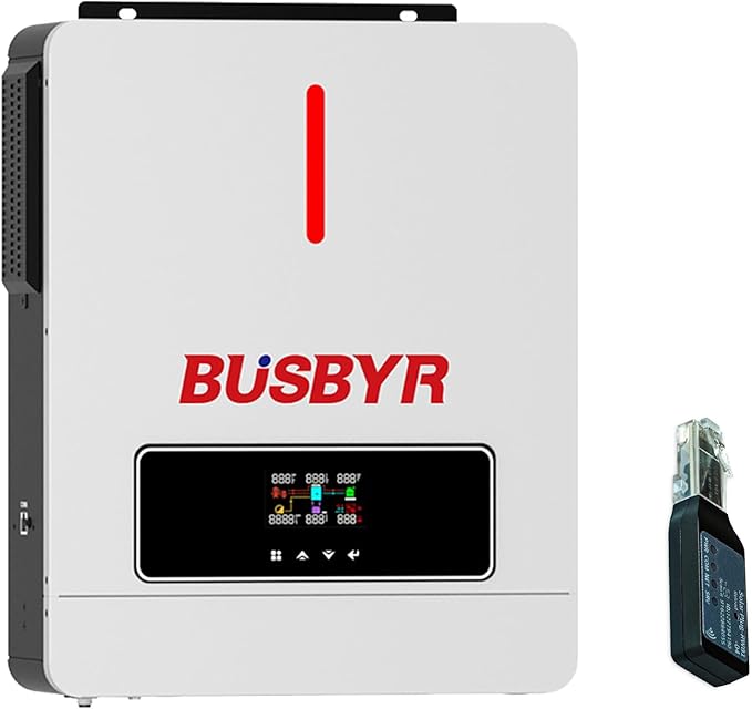 3600W Hybrid Solar Inverter with WiFi 24V DC to 110V AC Pure Sine Wave 120A MPPT Controller Solar &amp Generator Input for Home Backup RV Off-Grid
