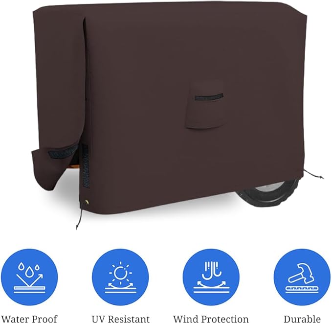 Covers &amp all Outdoor Generator Cover 12 Oz Waterproof UV &amp Weather Resistant Universal Portable Equipment Machinery Storage Protector with Air Vents &amp Drawstrings (32L x 24W x 24H Co