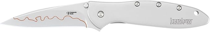 Kershaw Leek BlackWash Pocket Knife (1660BLKW) 3 Sandvik 14C28N Steel Blade 410 Stainless Steel Handle BlackWash Finish SpeedSafe Assisted Open Frame and Tip Locks Reversible Pocketclip 3 OZ