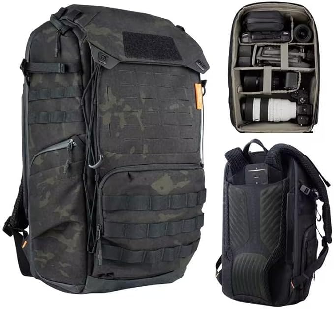 PGYTECH OneMo TAC 25L Tactical Camera Backpack with OneMo Camera Waist Belt (Dark Night Camo)