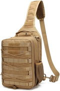 Outdoor Sports Hiking Sling Bag Shoulder Pack Camouflage Tactical Molle Chest Bag - Tan