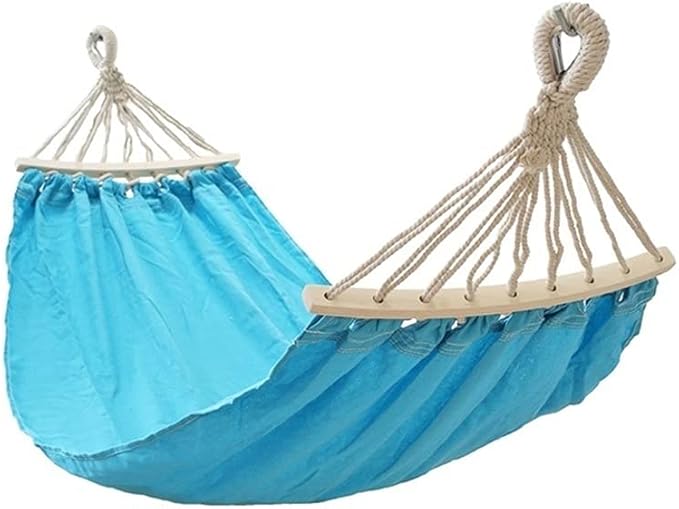 Portable Hammock Portable Child Hammock Green Fabric Air Hanging Swinging Camping Hammocks Kid Cotton Fabric Canvas Travel Hang Bed for Backpacking Beach (Color : Blue)