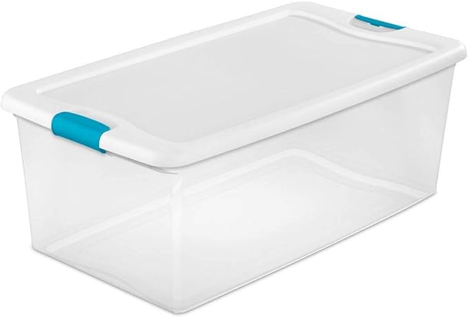 Sterilite Storage Solution with 106 Quart Clear Tote w/Latching Lid 4 Pack and 66 Quart Clear Tote w/Latching Lid 6 Pack