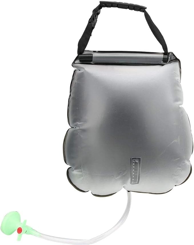 JEOZBM Solar Shower Bag 20L Solar Heating Camp Shower Bag with Removable Hose and On Off Switchable Shower Skull Solar Portable Shower Bag for Camping Beach Swimming Outdoor Traveling Hiking