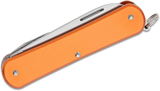 Fox Knives Vulpis FX-VP130-F4 Slipjoint Folding Knife 4-in-1 Multitool 2.17in Blade Bottle Opener Can Opener Flat Head Screwdriver Scissors - Compact Versatile Minimalist Pocket Knife (Orange)
