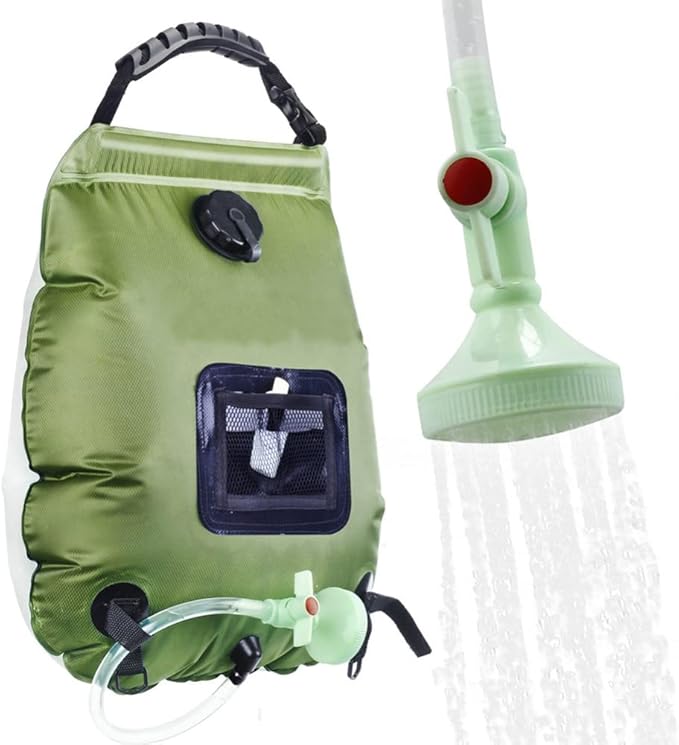 Solar Shower Bag5 Gallons/20L Solar Heating Camping Shower Bag with Removable Hose and On-Off Switchable Shower HeadSolar Shower for Camping Beach Swimming Outdoor Traveling Hiking