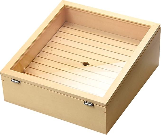 ヤマコー Netting Lid Neta Box 36.5×39.5×16.5cm White Wood