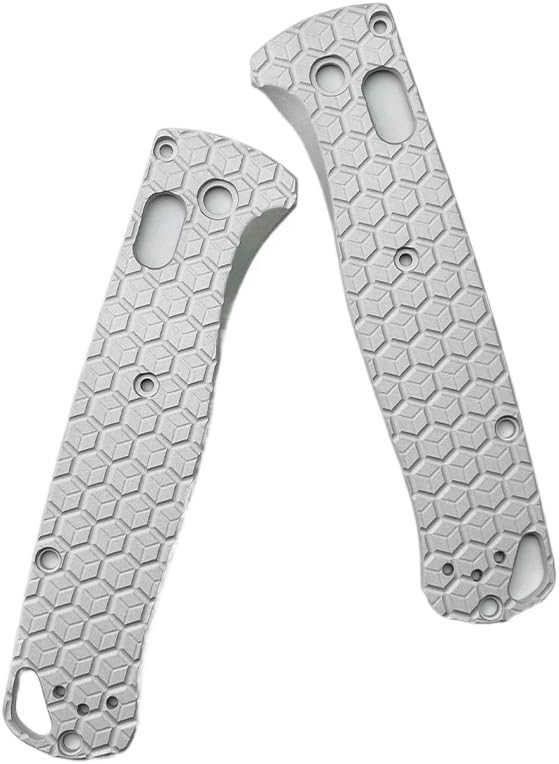 1 Pair Scales Handle Fits for Bugout 535 CNC Aluminum Handle Patch(Silver)