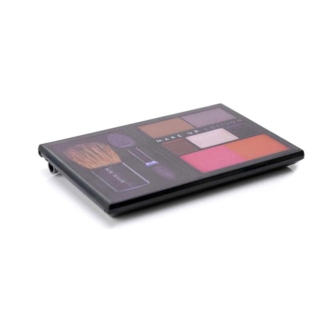 Generic Original Royal Box Black Make-Up Compact 8 Compartment Snuff Wallet Box with Built in 3 Metal Alloy Straw