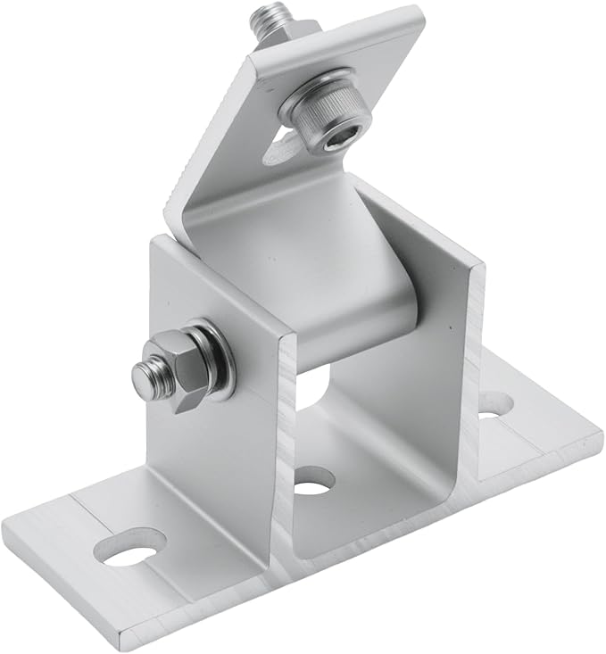 Saihisday 8Pcs Adjustable Brace Fitting Solar Panel Tilt Mounting Bracket Base Solar Panel Unistrut Bracket Angle 10°-60° for Flat Roof Installation Use on Boats RVs Marine Applications