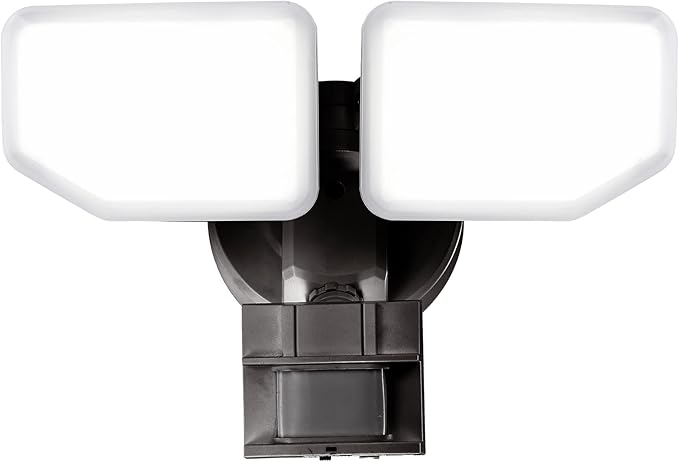 30W LED Security Lights Motion Sensor Light Outdoor 180 Degree 2600 LM 5100 K ETL Water Resistant 2 Head Motion Detector Flood Light for Garage Yard Porch (Bronze)
