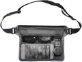 Waterproof Dry Bag 3 Layers High Waterproof Sealing Swimming Bag Large Size Transparent Underwater Dry Protection Bag for Mobile Phone for SwimmingBoating(Black)