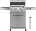 Monument Grills Outdoor Barbecue Stainless Steel 3 Burner Propane Gas Grill 48000 BTU Patio Garden Grill with Side Burner and Knob Controls Mesa305 with Smoker Box