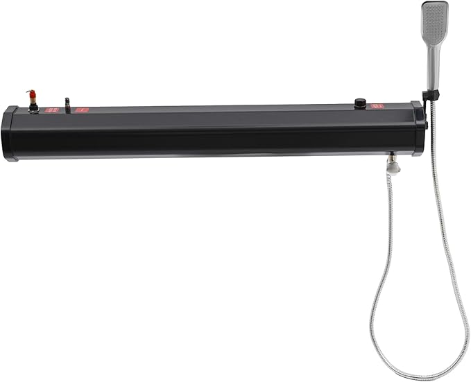 Portable Water Tank for Camping 18L/4.76gal Self-Pressurized Water Tank Roof Rack Mount Road Shower with Shower Head and Storage Bag Car Camping Shower for SUVs Sedans RVs Trucks