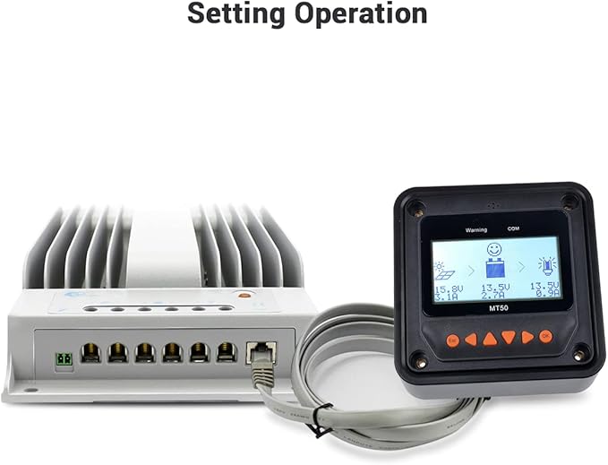 EPEVER MPPT Solar Charge Controller - 20A 12V/24V Auto Solar Panel Charge Controller with Max.PV 150V Remote Meter Temperature Sensor PC Monitoring Cable