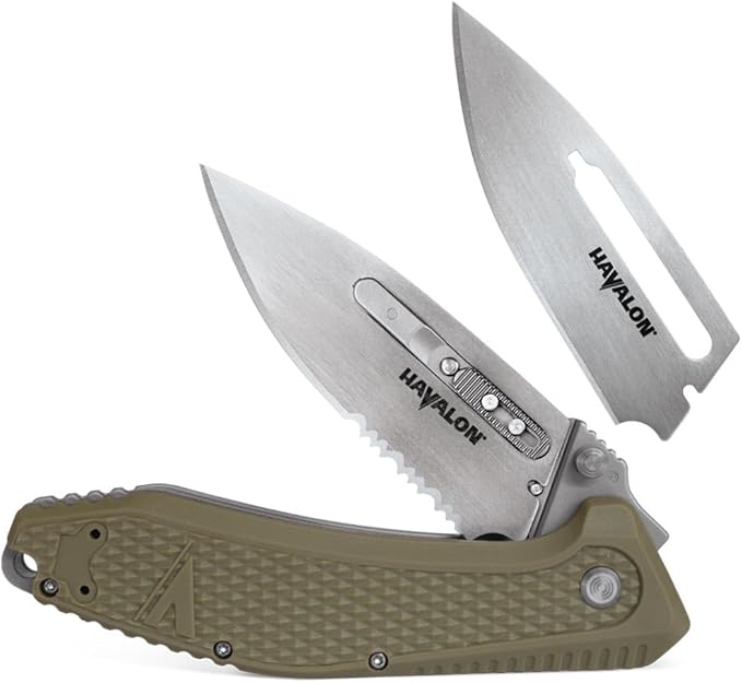 Havalon Knives REDI Hunting Knife - Ultra-Sharp Lightweight Replaceable Blade Folding Knife for Hunting Fishing and Outdoor Adventure – Green