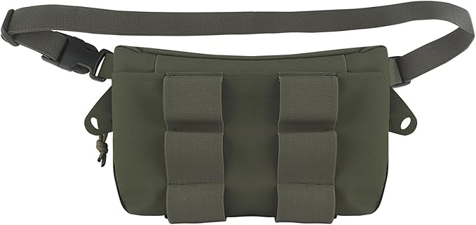 Zhongren Tactical Drop Waist Pouch Adjustable Waist Belt Bag Molle Tool Pouch with Hook and Loop for Tactical Vest Chest Rig (Green)