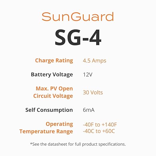 Morningstar Sunguard 4.5A PWM Solar Charge Controller (SG-4) - Intelligent Solar Panel Regulator. Supports 12V Batteries Outdoor Rated Highly Reliable and Easy to Install - Designed in the USA