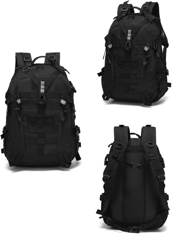 Military Tactical Backpack Large Military Pack Army 3 Day Assault Pack Molle Bag Rucksack Assault Bag (Black)