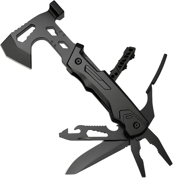 Multifunctional Axe Pliers Combination Knife Bit Outdoor Camping Bottle Opener Home Tool(Red)