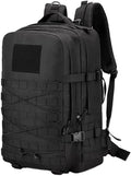 Tactical Hiking Camping Backpacks Molle 45L Rucksack Sport Travel Bags Large Capacity Fishing Bag(BK)