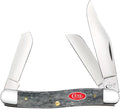 Case XX WR Pocket Knife Stockman Gray Jigged Bone W/Red Oval Shield Item #39971 (6347 SS) 3 7/8 Inches Closed