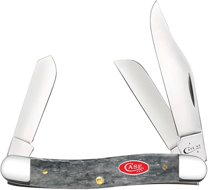 Case XX WR Pocket Knife Stockman Gray Jigged Bone W/Red Oval Shield Item #39971 (6347 SS) 3 7/8 Inches Closed