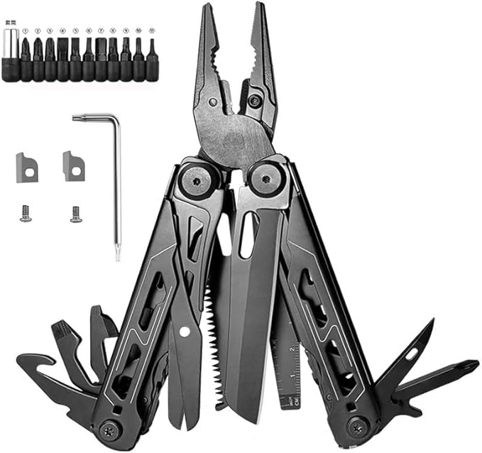 Multitool 28 in 1 Multi Tool Pliers with Pocket Knife Bottle Opener Saw EDC for Survival Camping Hunting and Hiking