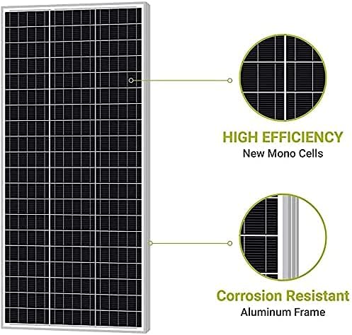 2-Pack ExpertPower 100 Watt 12 Volt Monocrystalline Solar Panel Compact Design 35.43 x 22.83 x 1.18 in High Efficiency Module PV Power for Battery Charging Boat Caravan RV Off Grid Applications