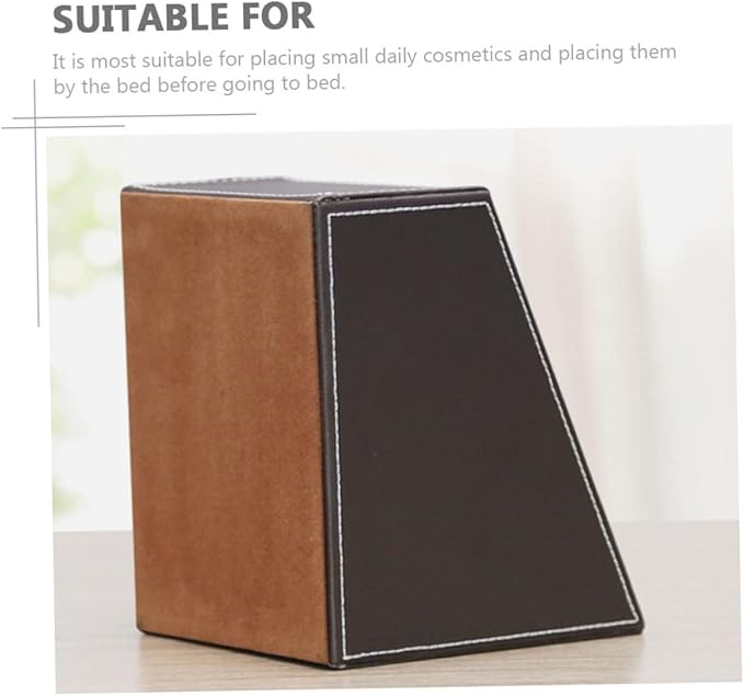 2pcs Faux Storage Box Organizer for Desktop Multi-functional Remote Control and Stationery Holder Smooth Stable Structure for Use