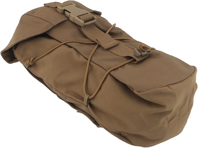 Multifunctional large capacity Dump Pouch Drawstring Magazine Tactical Utility Pouch Recycling Pouch Waist Bag (Tan)