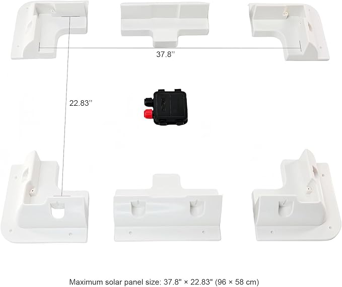 Solar Panel Mounting Brackets Kit 7PCS Roof Mounts for RVs Vans Caravans Sheds &amp Boats — Screw-Fix Only Flat Roof Compatible No Adhesive or Curved Roof Use