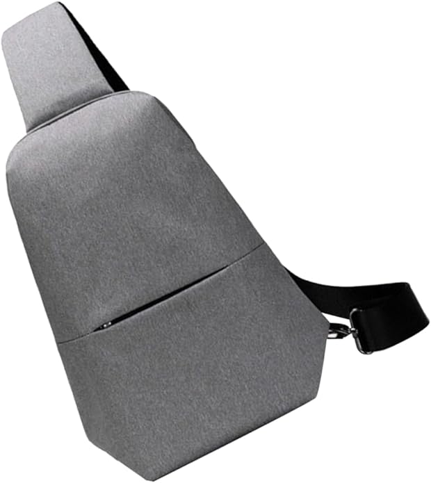 Strap Sling Backpack Men's Crossbody Bag Chest Bag for Hiking Cycling Camping Light Grey
