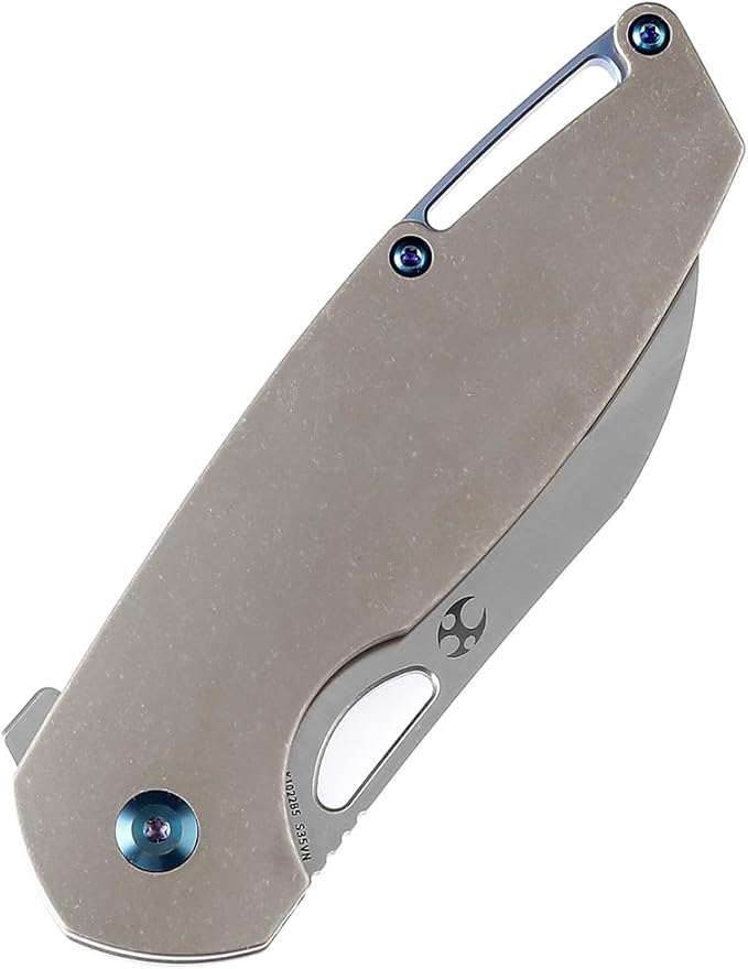 KANSEPT Model 6 Pocket Folding Knives EDC Camping Folding Knife 3.1'' CPM-S35VN Material Pocket Folding Knife with Stonewashed Bronze Anodized Titanium Handle Everyday Carry K1022B5