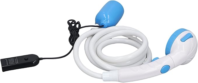 Portable Outdoor Shower IPX7 Rated Multiple Spray Modes USB C Electric Shower Pump with 70.9in Water Pipe for Camping