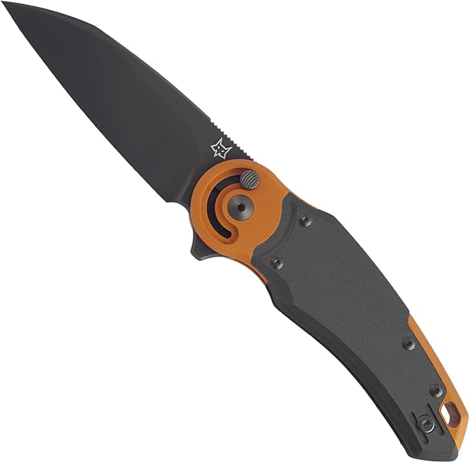 Fox Knives FX-556-B6 Metamorphosis Folding Knife 3.54in M390 Wharncliffe Blade Radius Lock EDC Pocket Knife Made in Italy Award-Winning Design (Black Anodized Aluminum)