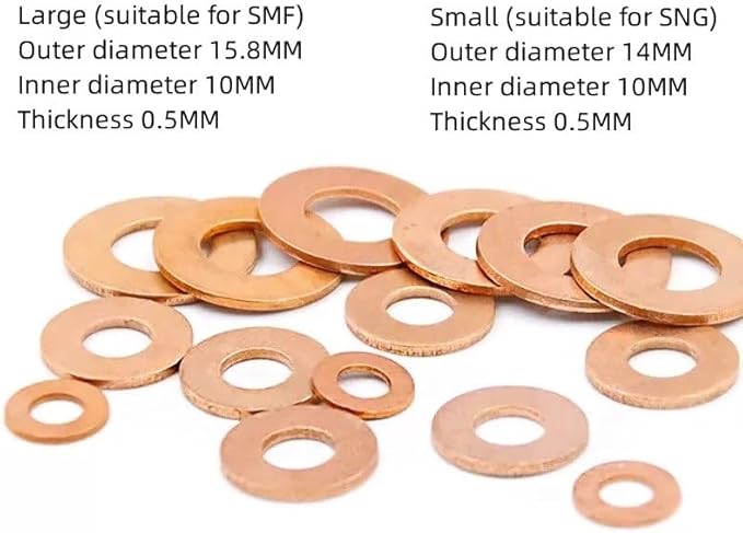 12PCS Custom Brass Gasket Fits for Strider SNG and SFM CNC Brass Washer DIY Replacement Accessory(Small)