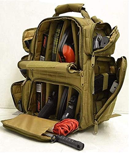 Explorer Tactical Heavy Duty Range Backpack with Adjustable Compartments R4 Coyote Tan
