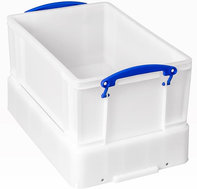 Really Useful Box Plastic Storage 9 Litre White Strong With XL Lid (Pack Of 4)