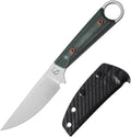 Fixed Blade Knife with Sheath3.22inch 14C28N Steel Blade KnivesEDC Knife Micarta Handle with Full Tang Design Knives for OutdoorGift for Men(Green)